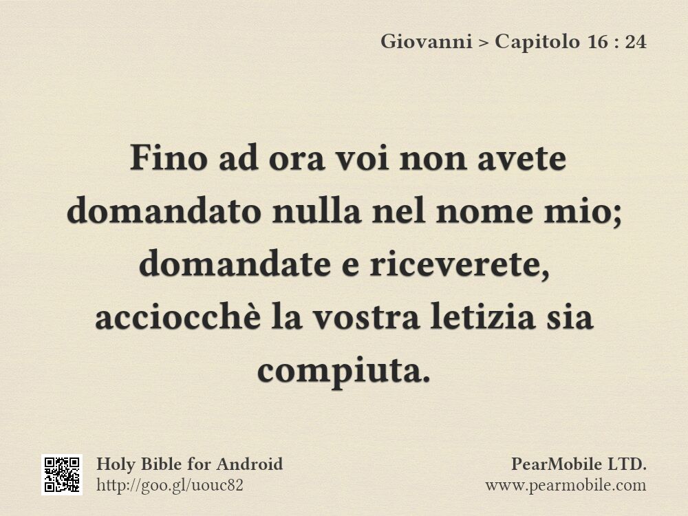 Giovanni, Capitolo 16:24